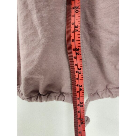 Lagenlook Mauve Long Sleeve Tunic Dress Big Pocket & Drawstring Sinch Hem Artsy - Picture 8 of 10